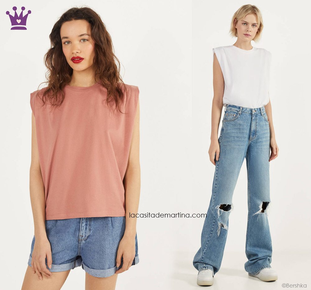 Bershka discount camiseta hombreras