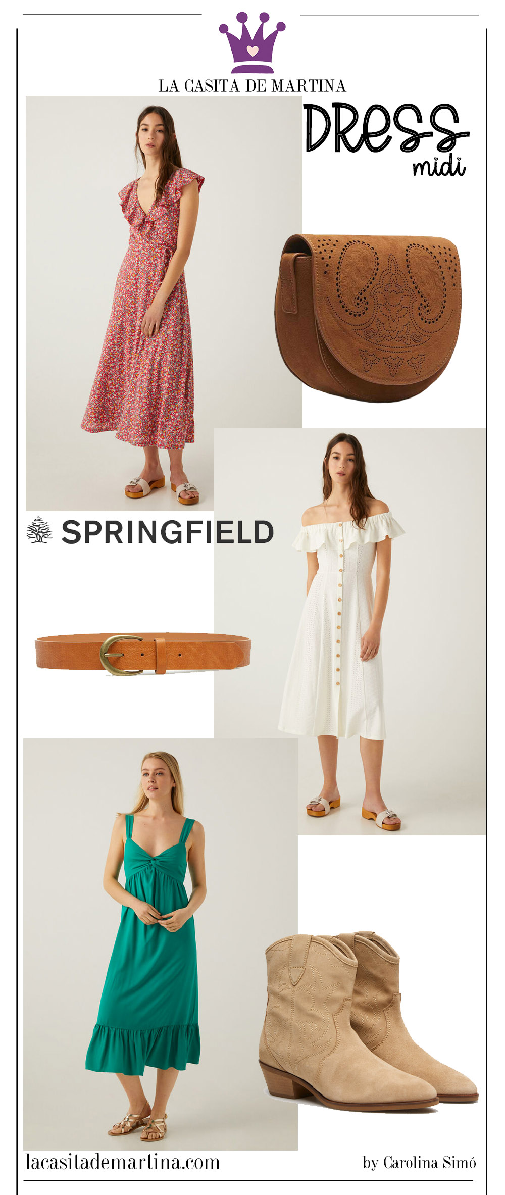 Los vestidos tendencia en versión mini, midi y maxi de Springfield